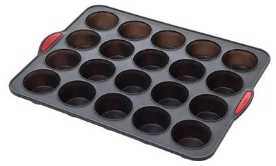 Immagine prodotto di 5 five simply smart - 20 muffinformen silikon "silitop" schwarz rot
