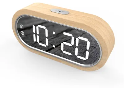 Produktbild von Attalos Digitaler Wecker - Zwei Weckzeiten - Holz - USB  AAA-Batterien - Uhr Für Erwachsene & Kinder - Tischuhr - Reisewecker & Kinderwecker& Weckuhr