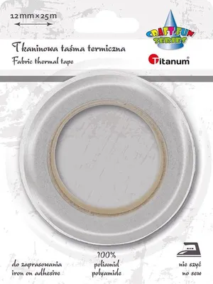 Obrázek produktu pro Textilní termopáska bílá 12mmx25m Titanum