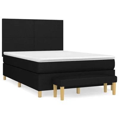 Produktbild von Boxspringbett mit Matratze Schwarz 140x190 cm Stoff