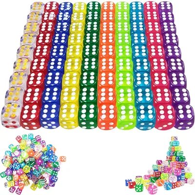 Imagen del producto de 100 dados coloridos, dados de juego de 12 mm de acrílico