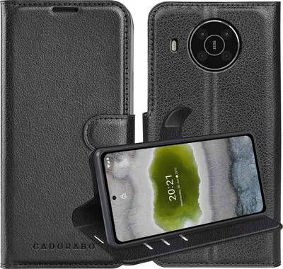 Zdjęcie produktu dla Cadorabo Etui do Nokia X10 / X20 w kolorze PHANTOM BLACK Pokrowiec ochronny z zapięciem magnetycznym, funkcją podstawki i kieszenią na karty Flip Case Cover Etui Handy Klapp Hülle Book Tasche