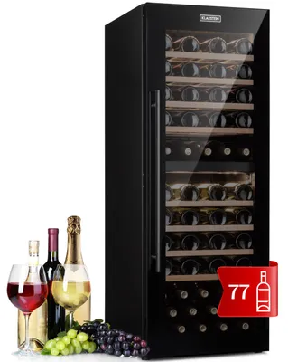 Obrázok produktu pre Klarstein vinotéka, slim, 2 zóny, sklenené dvere, UV ochrana, 5-20 °C, 77 fliaš