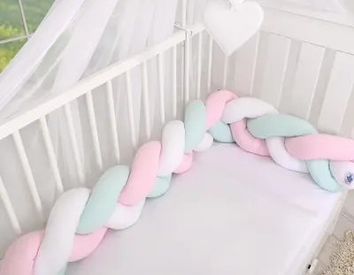 Produktbild von Flätat Schutzpolster für Babybett Weiß Rosa Mint 180 cm