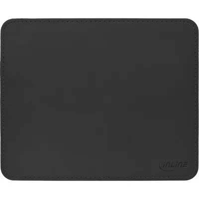 Produktbild von InLine Maus-Pad Premium Kunstleder schwarz, 250x220x3mm, Schwarz, Einfarbig, Kunstleder, Anti-Rutsch-Basis