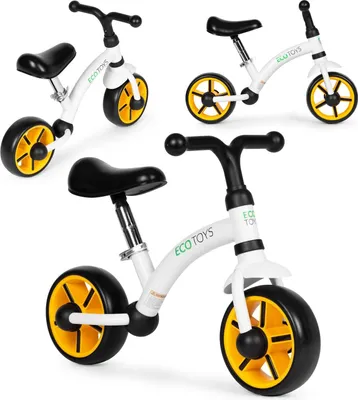 Zdjęcie produktu dla Rowerek biegowy dla dzieci, koła EVA, regulowane siodełko, czarny, ECOTOYS