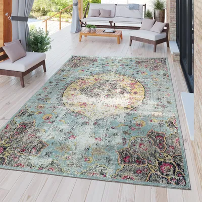 Produktbild von TT Home Moderner Outdoor Teppich Wetterfest für Innen & Außenbereich Boho Style In Multifarben Größe 160x220 cm