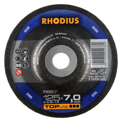 Produktbild von Rhodius Schleifscheibe RS 67 125x7,0x22,23mm Stahl Topline - 200141