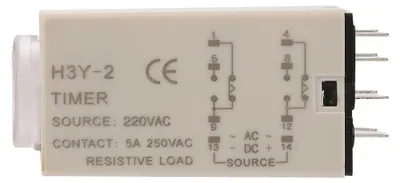 Image de H3Y-2 : Relais de temporisation, faible consommation d'énergie, 220 V AC, relais de retard, temps de retard de 10 secondes, adapté à une utilisation quotidienne