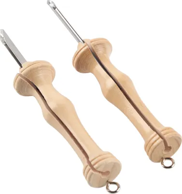 Produktbild von 2pcs Punch Nadel Stickerei Kit Holzgriff Garn DIY Handgemachte Strickwerkzeuge