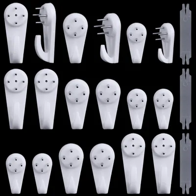 Produktbild von Bohrfreie Bilderhaken, 75 Stück, unsichtbare Bilderhaken 3 cm/4 cm/5 cm zum Aufhängen von Gemälden und Bilderrahmen, unsichtbare Wandhaken mit Griffen.