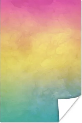 Produktbild von MuchoWow® Poster Aquarell - Abstrakt - Regenbogen 60x90 cm - Wanddekoration