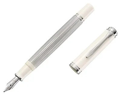 Produktbild von Pelikan Souverän® 405, Silber, Weiß, Integriertes Befüllsystem, Harz, Gold/Rhodium, Fein, Beidhändig