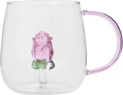 Zdjęcie produktu dla HOMLA Szklanka ROSADO z różą 400 ml