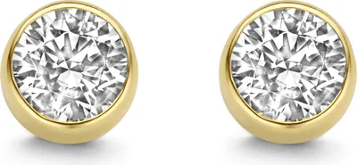 Produktbild von Neu Bling 9NBG-0205 Gold-Ohrstecker - Frauen - Zirkonia - 3 mm - Solitär - Gehäuse - 14 Karat - Gold