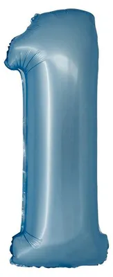 Produktbild von XL Folienballon blau matt Zahl 1
