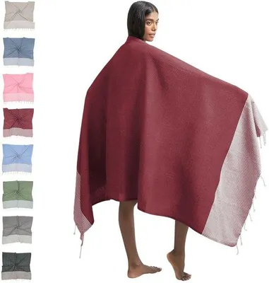 Produktbild von Ibenzoa® Extra großes Baumwoll-Strandtuch 200 x 100 cm – weiches, kompaktes Saunatuch & Reisehandtuch für Damen und Herren, vielseitig einsetzbar