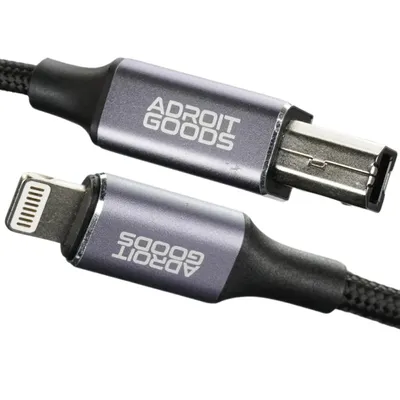 Produktbild von Lightning-auf-MIDI-Kabel USB 2.0 – Lightning-auf-USB-Typ-B-OTG-Kabel für MIDI-Keyboard, Audio-Interface und USB-Mikrofon – kompatibel mit Lightning un
