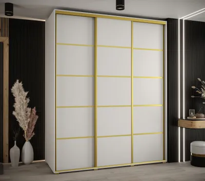 Produktbild von Kleiderschrank ASIRI 4 – 200/60 cm, weiß/gold