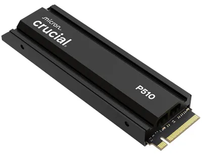 Productafbeelding van Crucial P510 SSD, 1TB, M.2 NVMe PCIe 5.0 x4 Gen5, met koellichaam, tot 11.000 MB/s