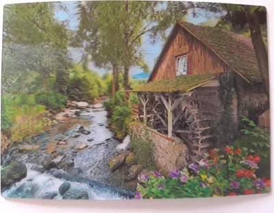 Produktbild von 3 D Ansichtskarte Schwarzwaldmühle, Postkarte Wackelkarte Hologrammkarte, Mühle