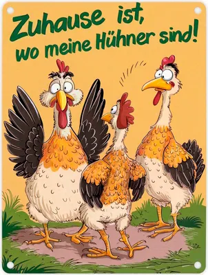 Produktbild von Zuhause ist, wo meine Hühner sind! Metallschild in 15x20 cm