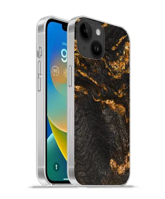 Produktbild von MuchoWow® Handyhülle Schutzhülle Hülle für Apple iPhone 14 - Softcase Marmor - Limette - Schwarz - Gold - Marmoroptik - Luxus Silikon Softcase Handy Hülle - Mobiltelefonhülle