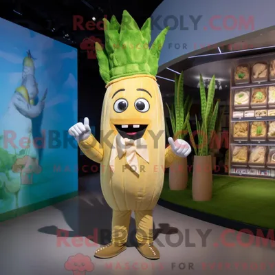 Produktbild von Maskottchenkostüm REDBROKOLY Goldspargel mit Strampler und Kummerbund