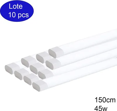Zdjęcie produktu dla Zestaw 10 sztuk lamp LED, 150 cm, 45 W, 5400 lm, 6000 K (biały zimny), listwy i panele LED, wysoka efektywność, idealne do biura i domu.