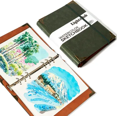 Productafbeelding van Aquarel Schetsboek, 100% Katoen Zuurvrij Aquarel Journal, 300 g/m²/140 lbs Hot Press Aquarel Papier voor Kunstenaars, Volwassenen, Studenten