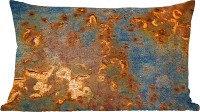Produktbild von MuchoWow® Zierkissen Sofakissen Wohnzimmer Dekokissen 60x40 cm Gold - Rost - Stahl - Kopfkissen - Polster mit Foto