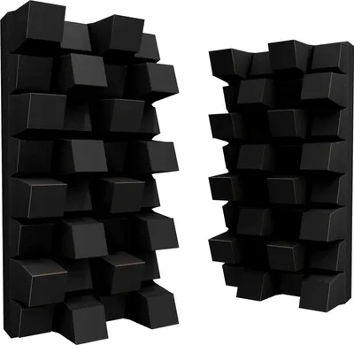 Imagen del producto de Conjunto de 8 difusores acústicos | Difusión y absorción de sonido en 2D | 50x25 cm | Control de ruido y reducción de ecos | [Sirius-HALF | ]