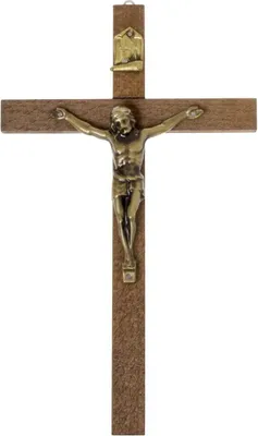 Immagine prodotto di Croce da appendere in legno, marrone, 27,5 x 16,5 cm