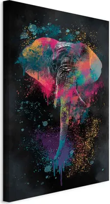 Produktbild von Italienischer Leinwand Leinwandbild - Colourful Safari (1 Part) Vertical 40x60 cm Tiere g-A-0312-b-a
