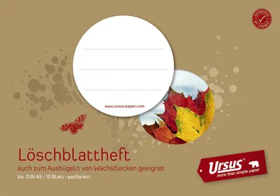 Produktbild von Ursus Green 040510000 Löschblattheft perforiert A5 10 Blatt 80g/qm