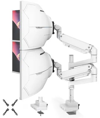 Obrázek produktu pro Držák monitoru pro 2 monitory, vhodný pro monitory o velikosti 24 až 57 palců, maximální nosnost 27 kg na rameno, standard VESA 75/100/200 mm