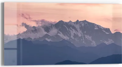 Produktbild von DEQORI Glasbild Echtglas 60x30 cm 'Alpenabendglanz' Wandbild Bild modern Deko