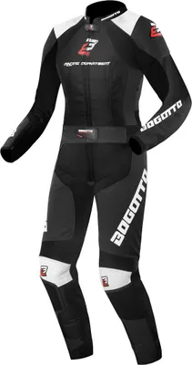 Produktbild von Bogotto Losail 2-Teiler Damen Motorrad Lederkombi, schwarz/weiß, 40