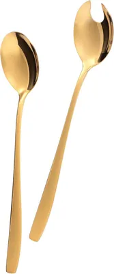 Produktbild von Goldenes Salatbesteck - elegant und robust - 2-teiliges Set - Edelstahl