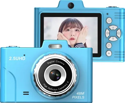 Zdjęcie produktu dla 2.cyfrowy aparat fotograficzny 5K Cyfrowy aparat fotograficzny dla dzieci Aparat fotograficzny 48 MP CCD Ekran 2,8 cala 16-krotny zoom Anty-shake Wbudowane światło wypełniające LED Bateria Prezent urodzinowy dla nastolatków Uczniowie Przyjaciele