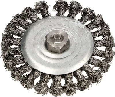 Zdjęcie produktu dla Szczotka tarczowa KOTARBAU® 125 mm z drutem plecionym z gwintem M14 do szlifierek katowych