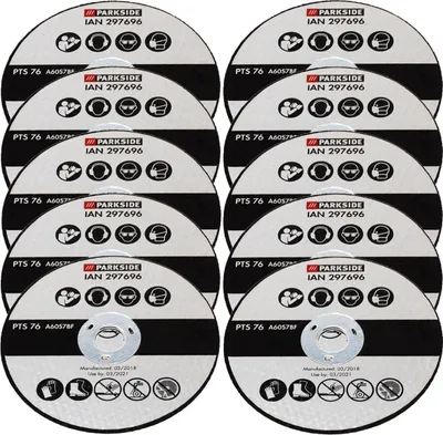 A stack of circular cutting discs, likely for a grinder.