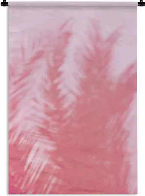 Produktbild von MuchoWow® Wandteppich Wandbehang Pflanzen - Blätter - Rosa 90x135 cm Tapisserie Dekoration Wandtuch - Baumwolle - Wandskulptur