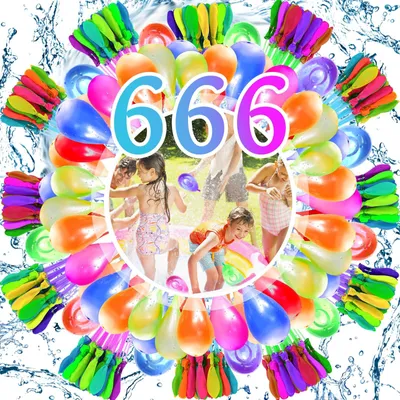 Immagine prodotto di Palloncini ad acqua, 666 pezzi, colorati, ideali per l'estate, il giardino e la spiaggia