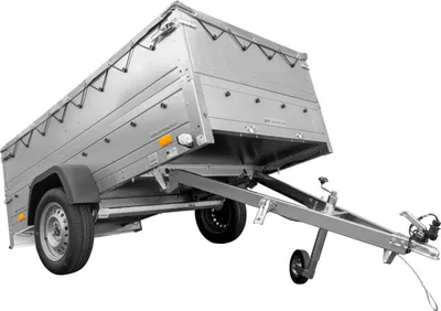 Zdjęcie produktu dla Przyczepka samochodowa 230x125 UNITRAILER GARDEN 230 KIPP z burtami BIS i pokrowcem szarym