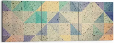 Produktbild von Bild auf Leinwand - Leinwandbild - 3 Teile - Abstraktion Dreieck Muster - 150x50cm - Wand Bild - Wanddeko - Wandbilder - Leinwanddruck - Bilder - Wanddekoration - Leinwand bilder - CA150x50-4287