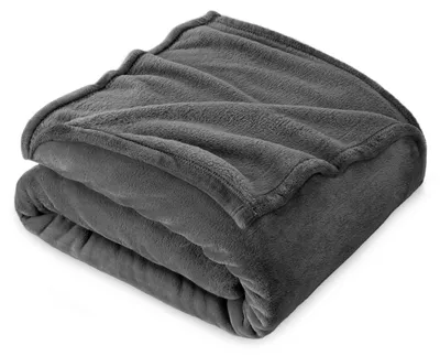 Imagen del producto de Manta de forro polar, de franela para niños, 130 x 160 cm, color gris oscuro, para sofá