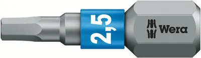 Image de Bit Wera pour vis à six pans creux, six pans, 2,5 mm, 25mm (05056682001)