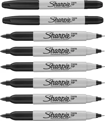 Produktbild von SHARPIE Doppelspitze Permanentmarker, 8 Stück schwarz