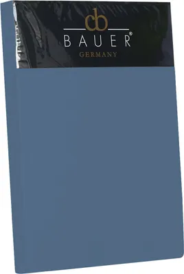 Produktbild von Curt Bauer Spannbetttuch Uni-Mako-Satin Farbe 3527 denim Größe 140x200